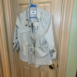 Misses sz M Daytrip Beige Jacket Shirt Sheer bottom